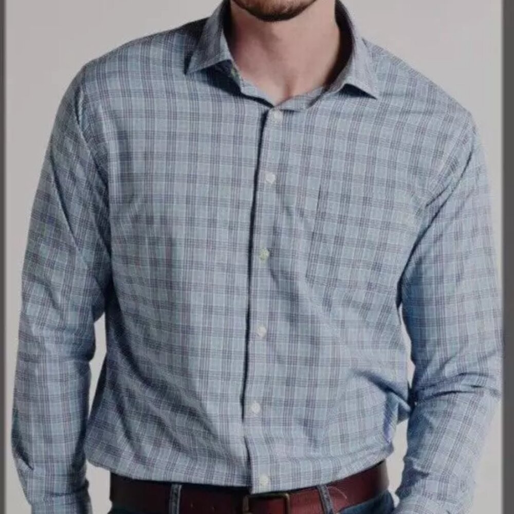 Peter Millar Shirt Men XL Plaid Long Button Down Grier Performance